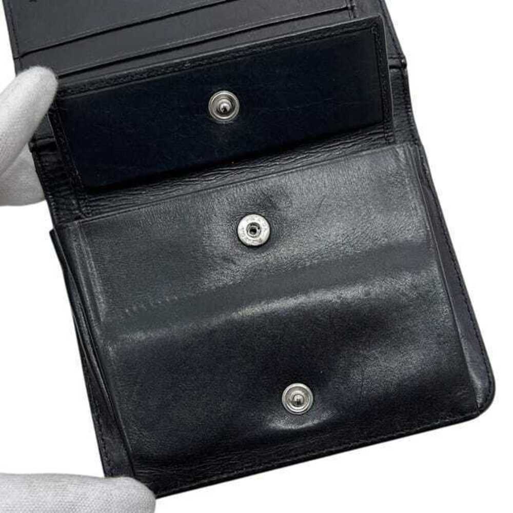Prada Trifold Wallet Compact Leather Enamel Snap Nero Black - Picture 4 of 10